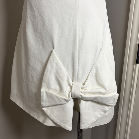 ELLIATT Rays Dress White Bow Square Neck Sleeveless Back Zip Party Date Sz L - Picture 6 of 14